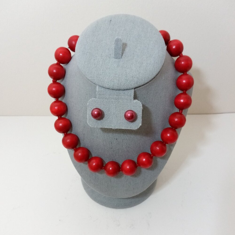 Erwin Pearls Wood Beaded 16" Necklace
